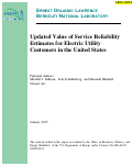 Cover page: Updated Value of Service Reliability Estimates for Electric Utility Customers in the United States