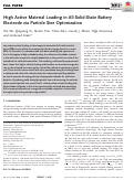 Cover page: High Active Material Loading in All‐Solid‐State Battery Electrode via Particle Size Optimization