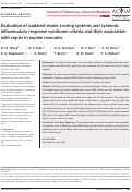 Cover page: Evaluation of updated sepsis scoring systems and systemic inflammatory response syndrome criteria and their association with sepsis in equine neonates