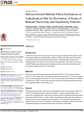 Cover page: Deficient Event-Related Theta Oscillations in Individuals at Risk for Alcoholism: A Study of Reward Processing and Impulsivity Features.