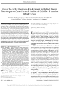 Cover page: Use of Recently Vaccinated Individuals to Detect Bias in Test-Negative Case–Control Studies of COVID-19 Vaccine Effectiveness