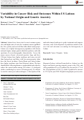 Cover page: Variability in Cancer Risk and Outcomes Within US Latinos by National Origin and Genetic Ancestry