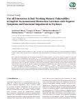 Cover page: Not All Distraction Is Bad: Working Memory Vulnerability to Implicit Socioemotional Distraction Correlates with Negative Symptoms and Functional Impairment in Psychosis