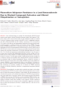 Cover page: Plasmodium falciparum Resistance to a Lead Benzoxaborole Due to Blocked Compound Activation and Altered Ubiquitination or Sumoylation