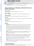 Cover page: Design and efficacy of a multilingual, multicultural HPV vaccine education intervention