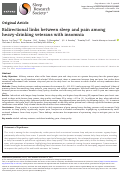 Cover page: Bidirectional links between sleep and pain among heavy-drinking veterans with insomnia.