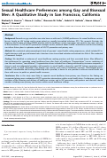 Cover page: Sexual Healthcare Preferences among Gay and Bisexual Men: A Qualitative Study in San Francisco, California