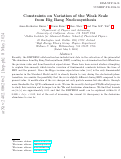 Cover page: Constraints on Variation of the Weak Scale from Big Bang Nucleosynthesis