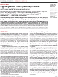 Cover page: Atypical genomic cortical patterning in autism with poor early language outcome