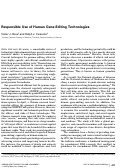 Cover page: Responsible Use of Human Gene-Editing Technologies