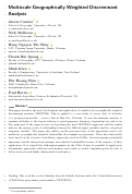 Cover page: Multiscale Geographically Weighted Discriminant Analysis