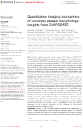 Cover page: Quantitative imaging biomarkers of coronary plaque morphology: insights from EVAPORATE.