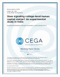 Cover page: Does signaling college-level human capital matter? An experimental study in India