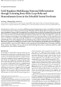 Cover page: Fezf2 Regulates Multilineage Neuronal Differentiation through Activating Basic Helix-Loop-Helix and Homeodomain Genes in the Zebrafish Ventral Forebrain