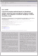 Cover page: A post-processing method based on interphase motion correction and averaging to improve image quality of 4D magnetic resonance imaging: a clinical feasibility study