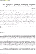 Cover page: "Stuck in Their Skin?": Challenges of Identity Construction Among Children with Mixed Heritage in Norway
