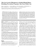 Cover page: The Low Level of Response to Alcohol-Based Heavy Drinking Prevention Program: One-Year Follow-Up.