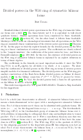 Cover page: Divided powers in the Witt ring of symmetric bilinear forms