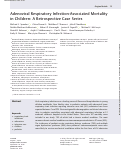 Cover page: Adenoviral Respiratory Infection-Associated Mortality in Children: A Retrospective Case Series.