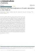 Cover page: Structure and thermodynamics of water adsorption in NU-1500-Cr