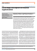 Cover page: Local shape descriptors for neuron segmentation