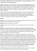 Cover page: Automated outbreak detection of hospital-associated pathogens: Value to infection prevention programs