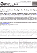 Cover page: A New Preclinical Paradigm for Testing Anti-Aging Therapeutics.