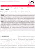 Cover page: Risk network approaches to locating undiagnosed HIV cases in Odessa, Ukraine