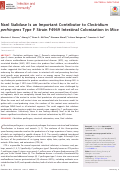 Cover page: NanI Sialidase Is an Important Contributor to Clostridium perfringens Type F Strain F4969 Intestinal Colonization in Mice