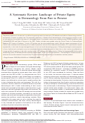 Cover page: A Systematic Review: Landscape of Private Equity in Dermatology From Past to Present.