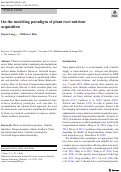 Cover page: On the modeling paradigm of plant root nutrient acquisition