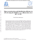 Cover page: Muon reconstruction and identification efficiency in ATLAS using the full Run 2 $pp$ collision data set at $\sqrt{s}=13$ TeV