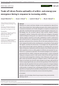 Cover page: Trade‐off drives Pareto optimality of within‐ and among‐year emergence timing in response to increasing aridity