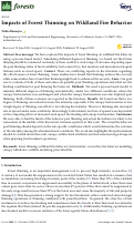 Cover page: Impacts of Forest Thinning on Wildland Fire Behavior