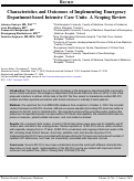 Cover page: Characteristics and Outcomes of Implementing Emergency Department-based Intensive Care Units: A Scoping Review