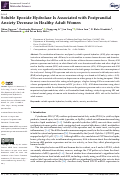 Cover page: Soluble Epoxide Hydrolase Is Associated with Postprandial Anxiety Decrease in Healthy Adult Women