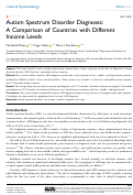 Cover page: Autism Spectrum Disorder Diagnoses: A Comparison of Countries with Different Income Levels