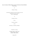 Cover page: Speech Analysis Methodologies towards Unobtrusive Mental Health Monitoring