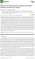 Cover page: Variation in Carbon Fraction, Density, and Carbon Density in Conifer Tree Tissues