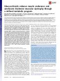 Cover page: Glucocorticoids enhance muscle endurance and ameliorate Duchenne muscular dystrophy through a defined metabolic program