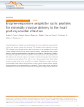 Cover page: Enzyme-responsive progelator cyclic peptides for minimally invasive delivery to the heart post-myocardial infarction