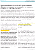 Cover page: Matrix metalloproteinase-9 deficiency attenuates diabetic nephropathy by modulation of podocyte functions and dedifferentiation