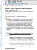 Cover page: Diversity in biology: definitions, quantification and models.