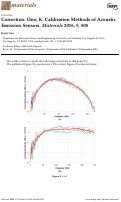 Cover page: Correction: Ono, K. Calibration Methods of Acoustic Emission Sensors. Materials 2016, 9, 508