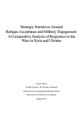 Cover page: Strategic Narratives Around Refugee Acceptance and Military Engagement: A Comparative Analysis of Responses to the Wars in Syria and Ukraine