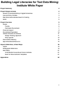 Cover page of Building Legal Literacies for Text Data Mining: Institute White Paper