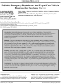 Cover page: Pediatric Emergency Departments and Urgent Care Visits in Houston after Hurricane Harvey