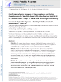 Cover page: Confirmatory factor analysis of the Acceptance and Action Questionnaire for Weight-Related Difficulties-Revised (AAQW-R) in a United States sample of adults with overweight and obesity