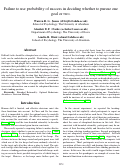 Cover page: Failure to use probability of success in deciding whether to pursue onegoal or two.