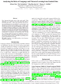 Cover page: Analyzing the Roles of Language and Vision in Learning from Limited Data